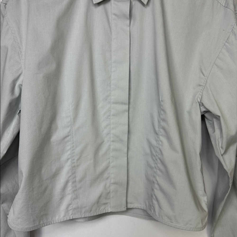 Rag & Bone Becca Poplin Button Down Shirt Gray Size Medium Long Sleeve - Picture 9 of 16